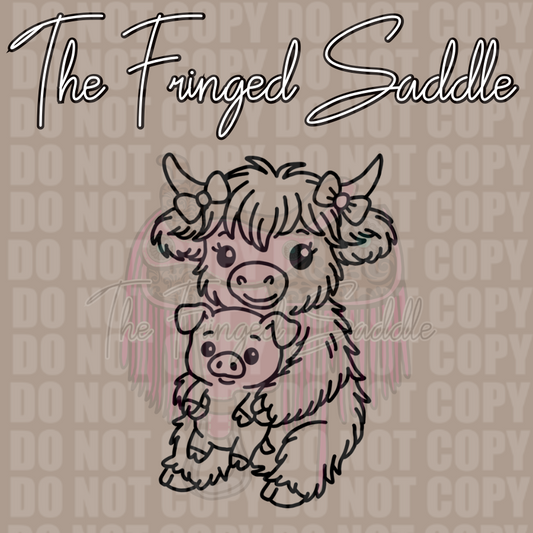 Highland w pig plushie