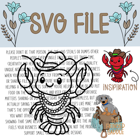 Mardi Gras crawfish svg