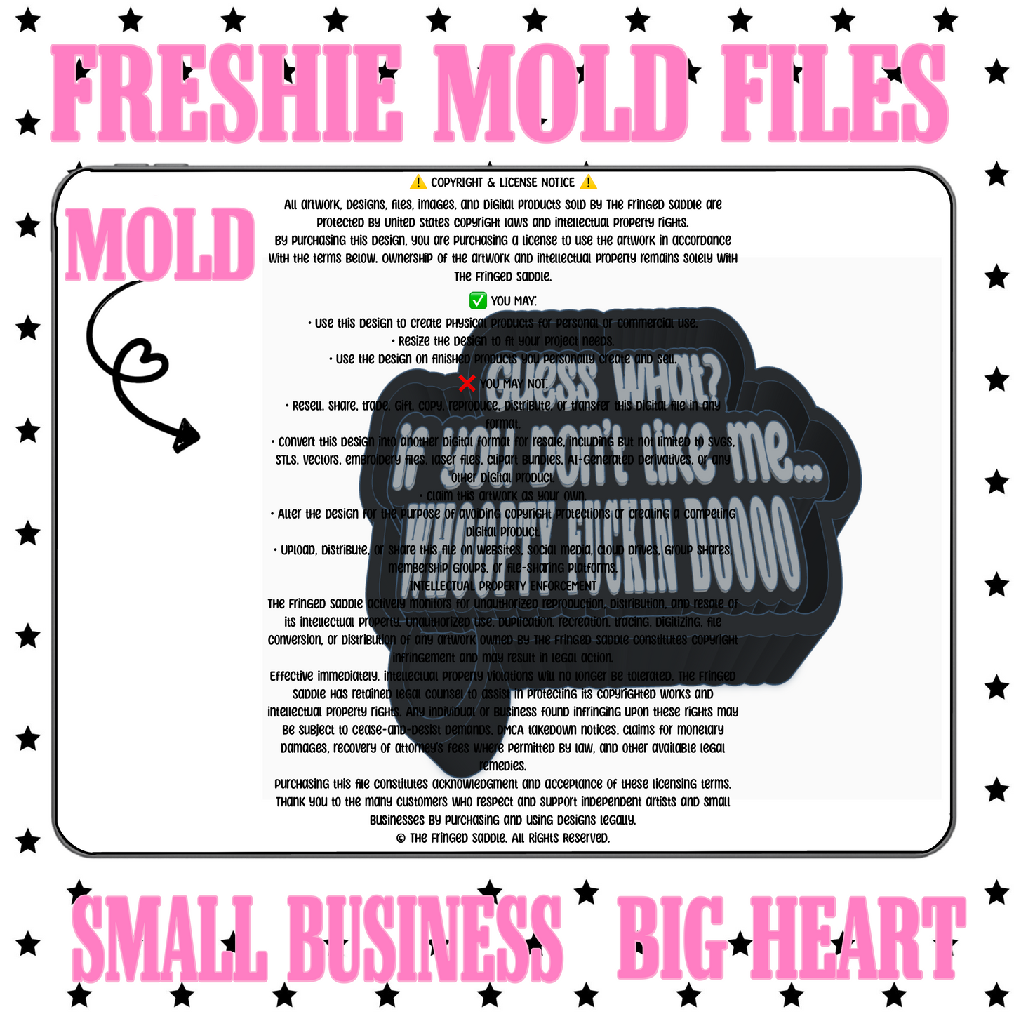 Guess what if you don’t like me whoopty fuckin dooo mold