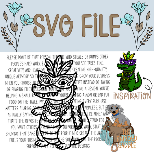 Mardi Gras gator svg