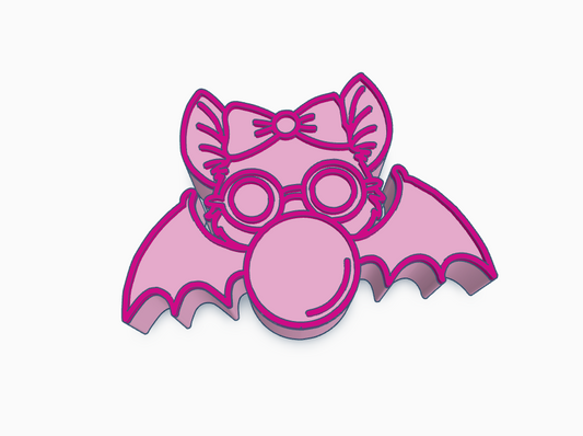 Bat blowing bubble bead charm