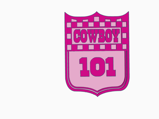 Cowboy back number bead charm