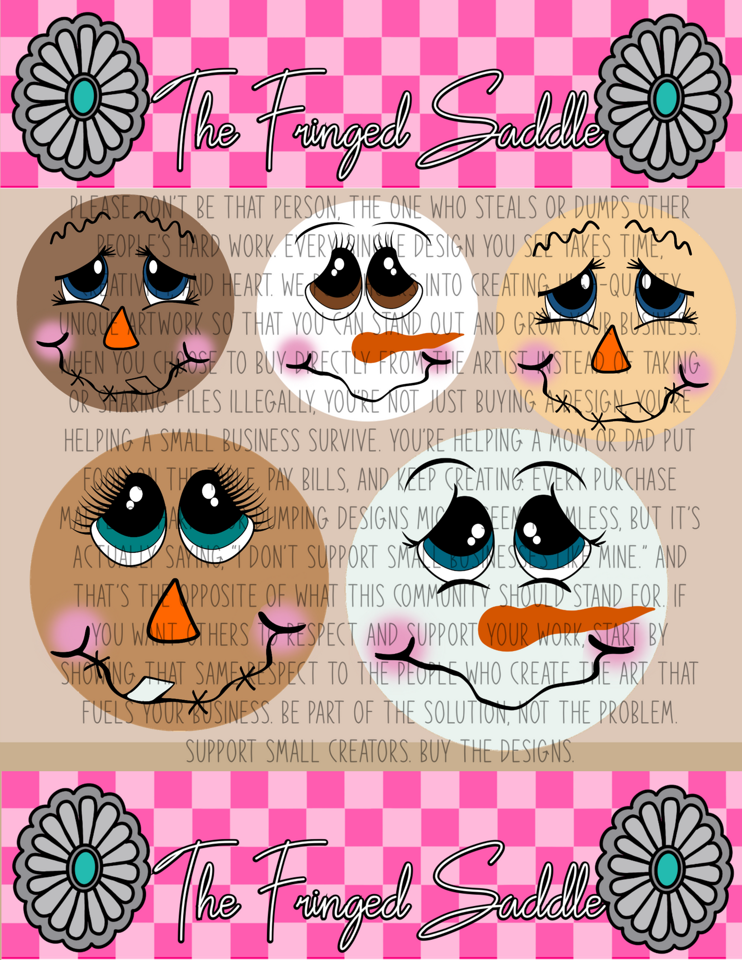 Fall buddies cardstock rounds digital