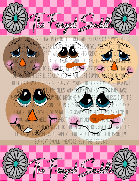 Fall buddies cardstock rounds digital