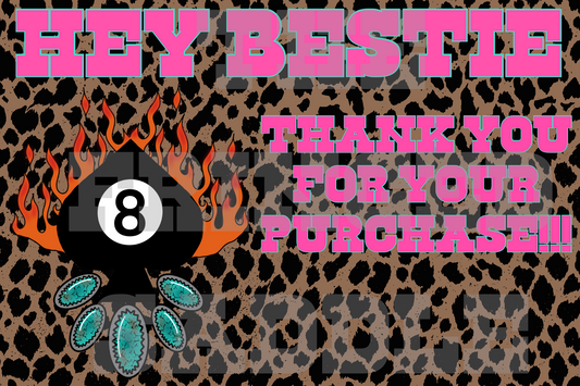 Hey bestie thank you card