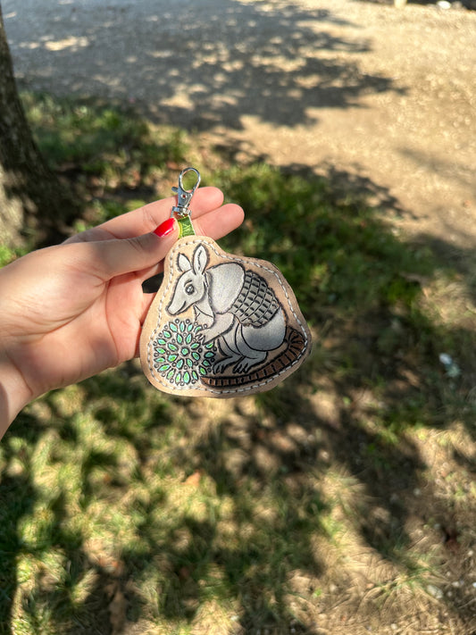 Turquoise armadillo purse charm