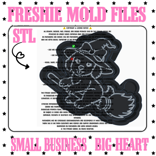 Doodle riding broomstick STL