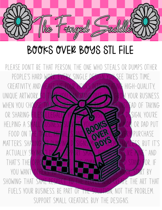 Books over boys checkered STL