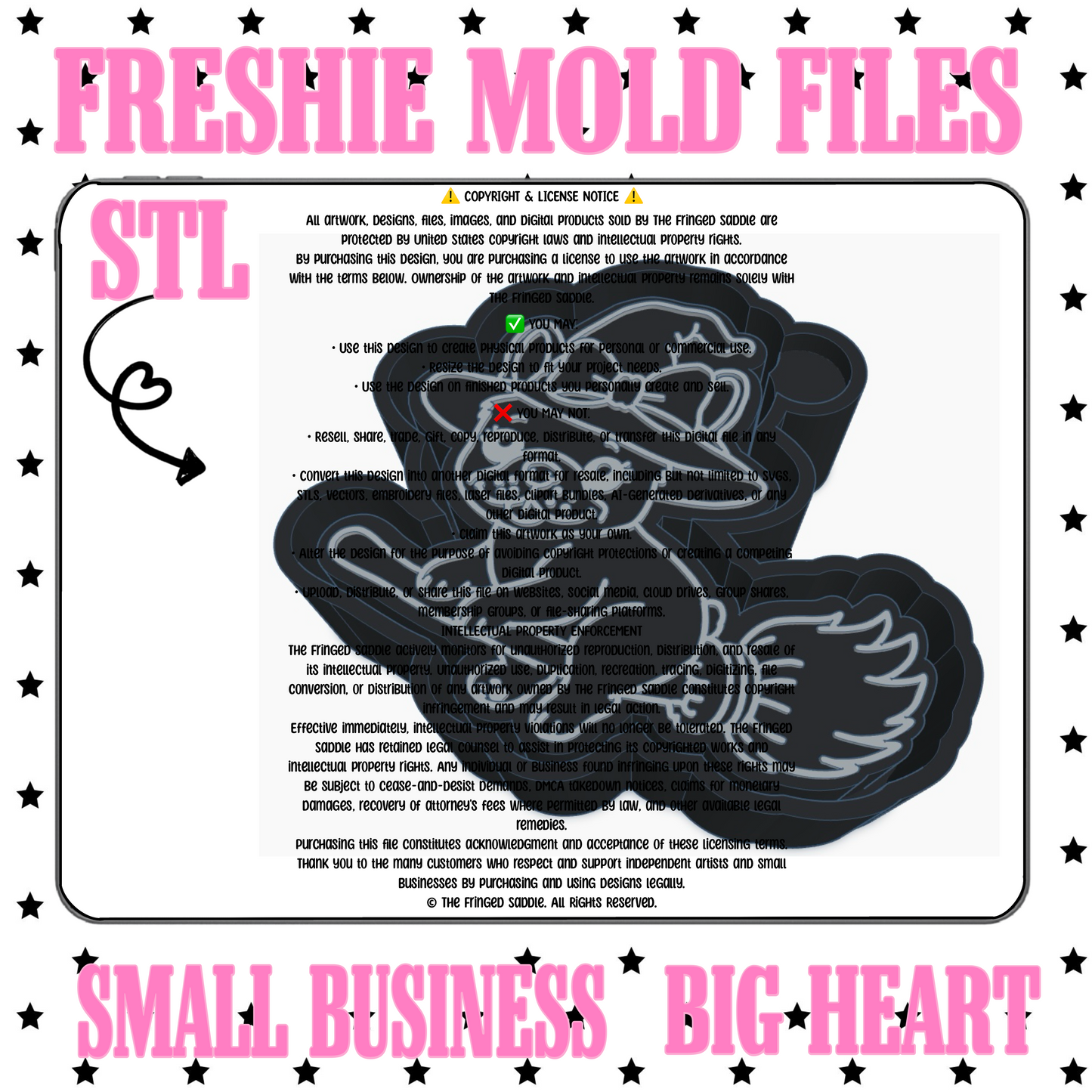 Frenchie on broomstick STL