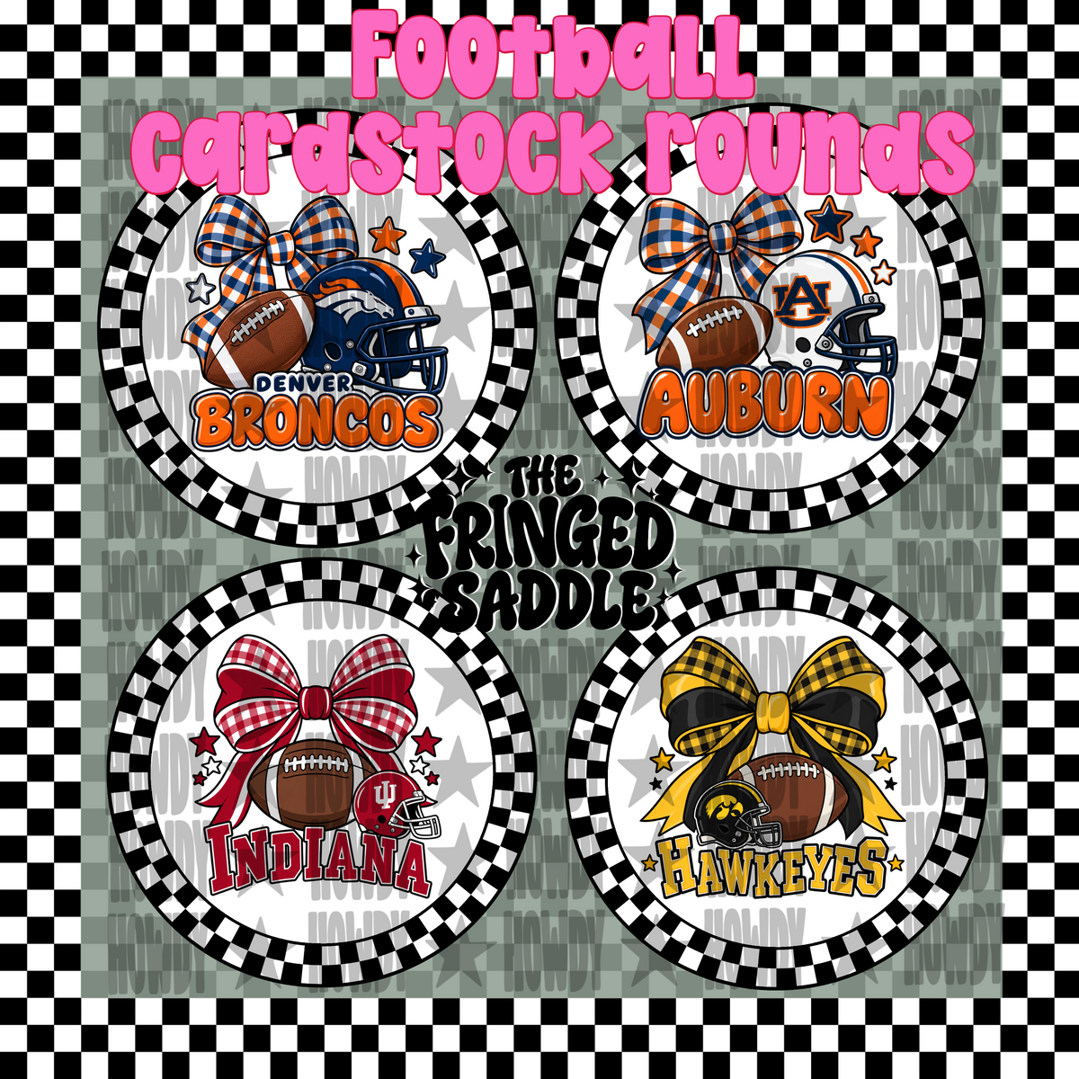 Football cardstock rounds digital