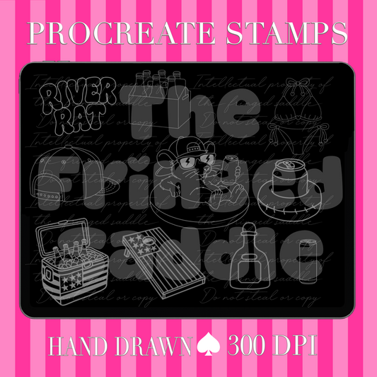 River rat procreate stamps