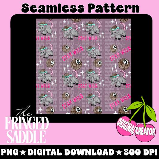 Stay wild possum seamless pattern